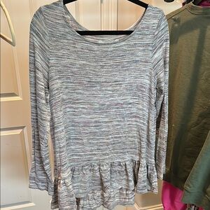 Women's Gray Striped Top
